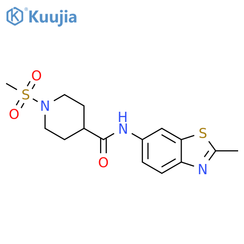 1-methanesulfonyl-N-(2-methyl-1,3-benzothiazol-6-yl)piperidine-4-carboxamide structure