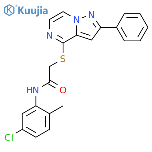 N-(5-chloro-2-methylphenyl)-2-({2-phenylpyrazolo[1,5-a]pyrazin-4-yl}sulfanyl)acetamide structure
