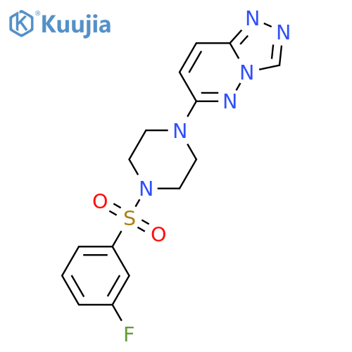 1-(3-fluorobenzenesulfonyl)-4-{[1,2,4]triazolo[4,3-b]pyridazin-6-yl}piperazine structure