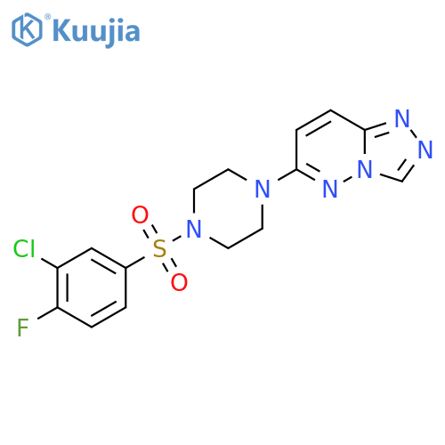 1-(3-chloro-4-fluorobenzenesulfonyl)-4-{[1,2,4]triazolo[4,3-b]pyridazin-6-yl}piperazine structure