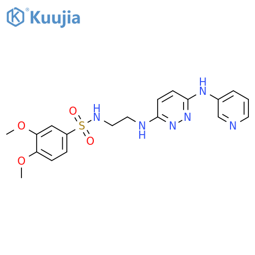 3,4-dimethoxy-N-[2-({6-[(pyridin-3-yl)amino]pyridazin-3-yl}amino)ethyl]benzene-1-sulfonamide structure