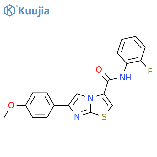 N-(2-fluorophenyl)-6-(4-methoxyphenyl)imidazo[2,1-b][1,3]thiazole-3-carboxamide structure