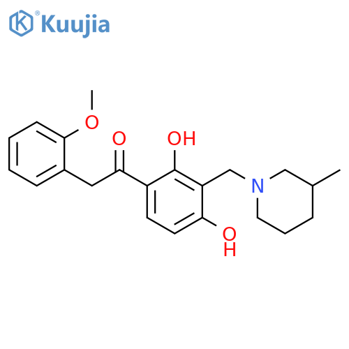 1-{2,4-dihydroxy-3-[(3-methylpiperidin-1-yl)methyl]phenyl}-2-(2-methoxyphenyl)ethan-1-one structure