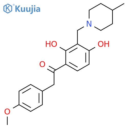 1-{2,4-dihydroxy-3-[(4-methylpiperidin-1-yl)methyl]phenyl}-2-(4-methoxyphenyl)ethan-1-one structure