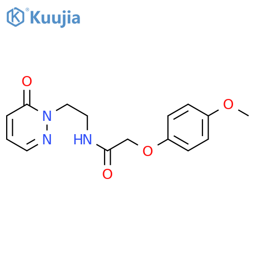 2-(4-methoxyphenoxy)-N-[2-(6-oxo-1,6-dihydropyridazin-1-yl)ethyl]acetamide structure
