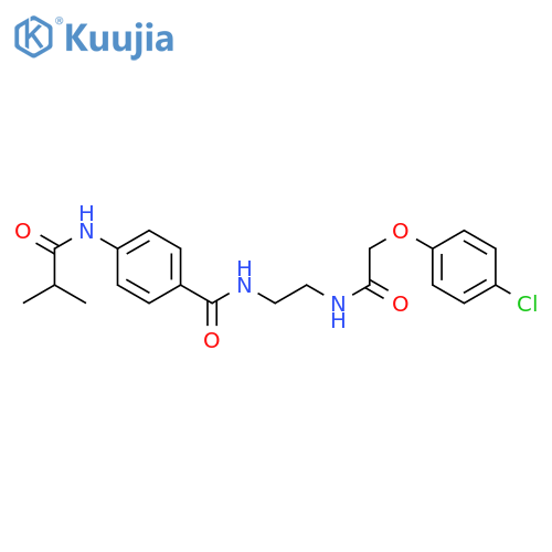 N-[4-({2-[2-(4-chlorophenoxy)acetamido]ethyl}carbamoyl)phenyl]-2-methylpropanamide structure