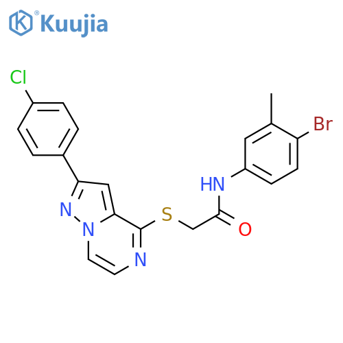 N-(4-bromo-3-methylphenyl)-2-{[2-(4-chlorophenyl)pyrazolo[1,5-a]pyrazin-4-yl]sulfanyl}acetamide structure