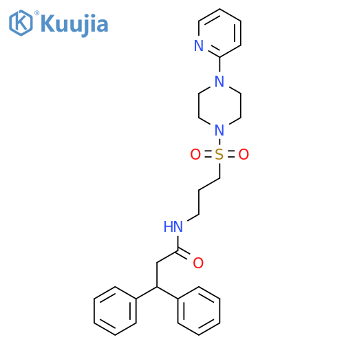 3,3-diphenyl-N-(3-{[4-(pyridin-2-yl)piperazin-1-yl]sulfonyl}propyl)propanamide structure