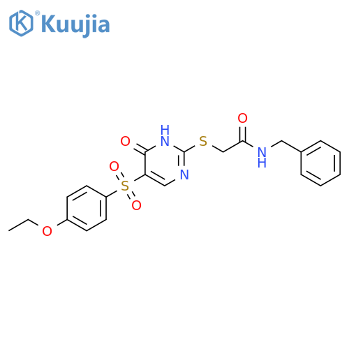 N-benzyl-2-{[5-(4-ethoxybenzenesulfonyl)-6-oxo-1,6-dihydropyrimidin-2-yl]sulfanyl}acetamide structure