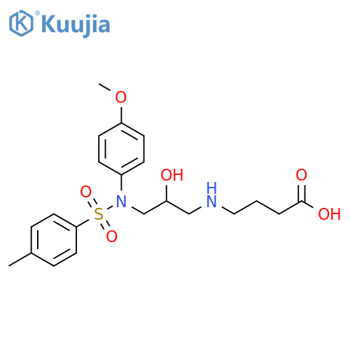 4-({2-hydroxy-3-[N-(4-methoxyphenyl)4-methylbenzenesulfonamido]propyl}amino)butanoic acid structure