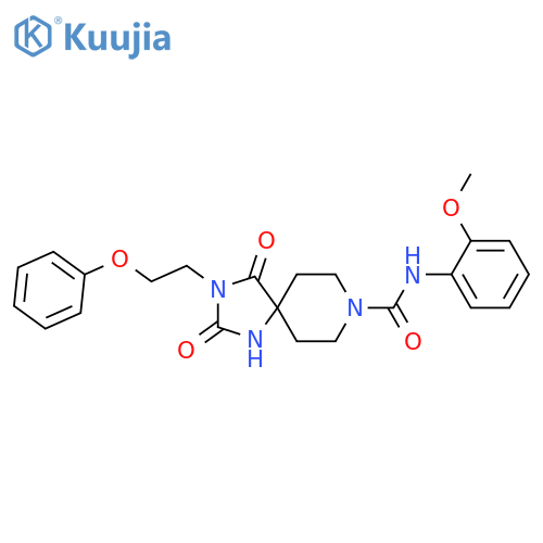 N-(2-methoxyphenyl)-2,4-dioxo-3-(2-phenoxyethyl)-1,3,8-triazaspiro[4.5]decane-8-carboxamide structure