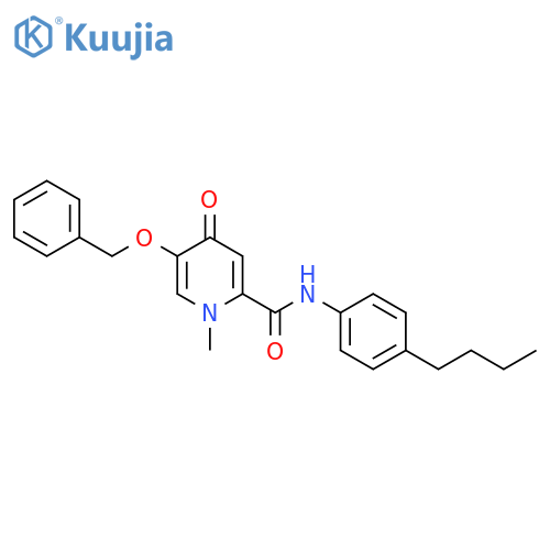 5-(benzyloxy)-N-(4-butylphenyl)-1-methyl-4-oxo-1,4-dihydropyridine-2-carboxamide structure