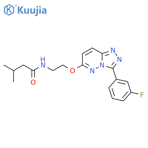 N-(2-{[3-(3-fluorophenyl)-[1,2,4]triazolo[4,3-b]pyridazin-6-yl]oxy}ethyl)-3-methylbutanamide structure