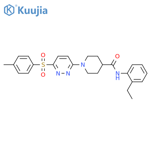 N-(2-ethylphenyl)-1-[6-(4-methylbenzenesulfonyl)pyridazin-3-yl]piperidine-4-carboxamide structure
