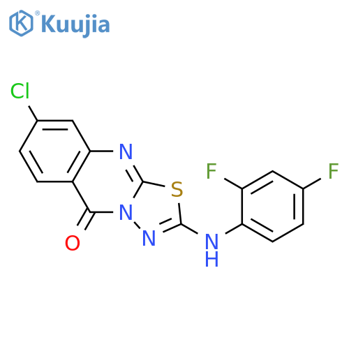 8-chloro-2-[(2,4-difluorophenyl)amino]-5H-[1,3,4]thiadiazolo[2,3-b]quinazolin-5-one structure
