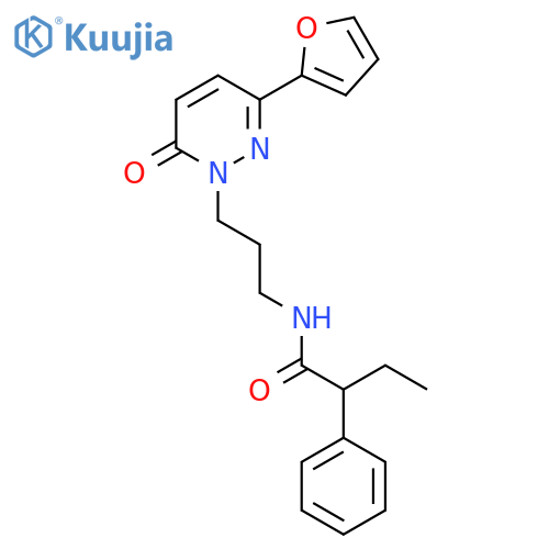 N-{3-[3-(furan-2-yl)-6-oxo-1,6-dihydropyridazin-1-yl]propyl}-2-phenylbutanamide structure
