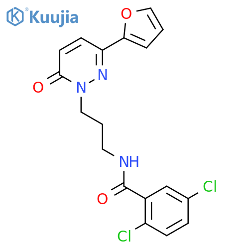 2,5-dichloro-N-{3-[3-(furan-2-yl)-6-oxo-1,6-dihydropyridazin-1-yl]propyl}benzamide structure