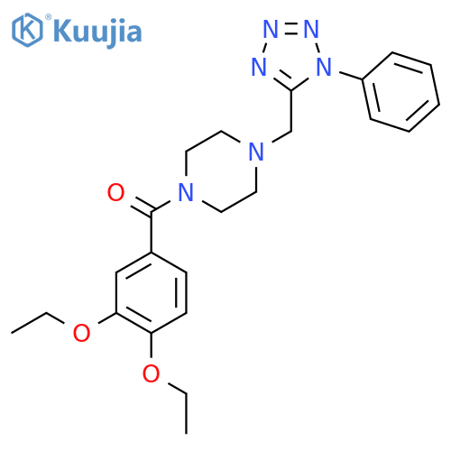 1-(3,4-diethoxybenzoyl)-4-[(1-phenyl-1H-1,2,3,4-tetrazol-5-yl)methyl]piperazine structure
