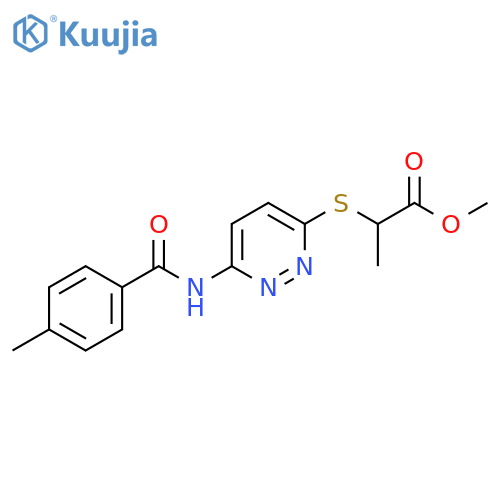 methyl 2-{[6-(4-methylbenzamido)pyridazin-3-yl]sulfanyl}propanoate structure