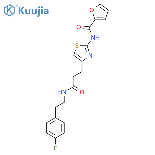 N-[4-(2-{[2-(4-fluorophenyl)ethyl]carbamoyl}ethyl)-1,3-thiazol-2-yl]furan-2-carboxamide structure