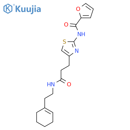 N-[4-(2-{[2-(cyclohex-1-en-1-yl)ethyl]carbamoyl}ethyl)-1,3-thiazol-2-yl]furan-2-carboxamide structure
