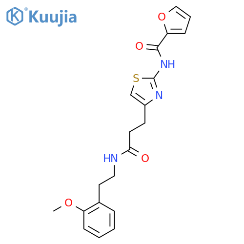N-[4-(2-{[2-(2-methoxyphenyl)ethyl]carbamoyl}ethyl)-1,3-thiazol-2-yl]furan-2-carboxamide structure