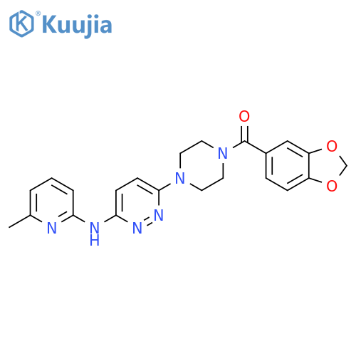 6-[4-(2H-1,3-benzodioxole-5-carbonyl)piperazin-1-yl]-N-(6-methylpyridin-2-yl)pyridazin-3-amine structure