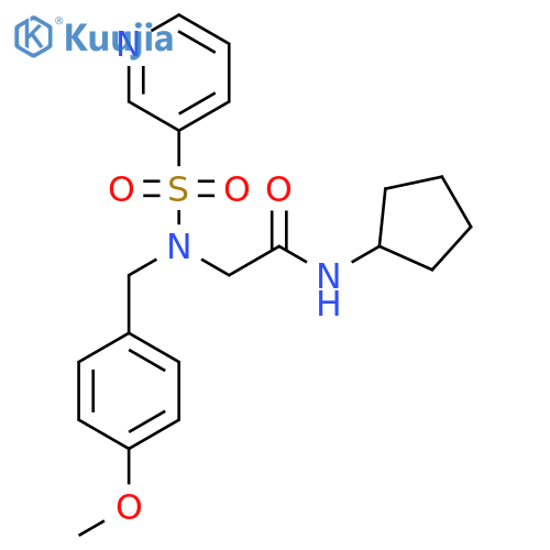 N-cyclopentyl-2-{N-[(4-methoxyphenyl)methyl]pyridine-3-sulfonamido}acetamide structure