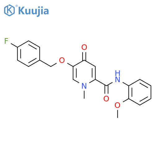 5-[(4-fluorophenyl)methoxy]-N-(2-methoxyphenyl)-1-methyl-4-oxo-1,4-dihydropyridine-2-carboxamide structure