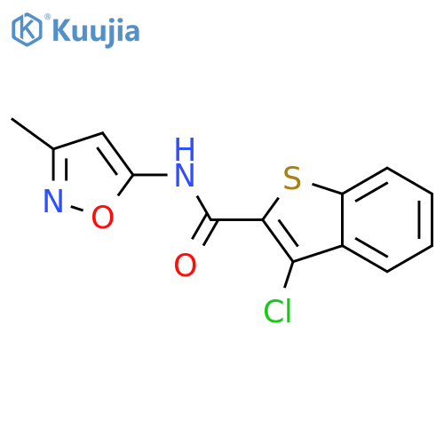 3-chloro-N-(3-methyl-1,2-oxazol-5-yl)-1-benzothiophene-2-carboxamide structure