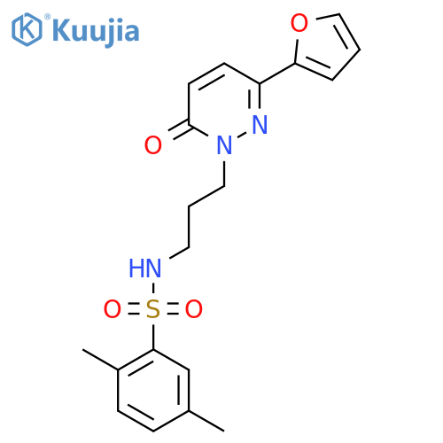N-{3-[3-(furan-2-yl)-6-oxo-1,6-dihydropyridazin-1-yl]propyl}-2,5-dimethylbenzene-1-sulfonamide structure