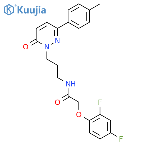 2-(2,4-difluorophenoxy)-N-{3-[3-(4-methylphenyl)-6-oxo-1,6-dihydropyridazin-1-yl]propyl}acetamide structure