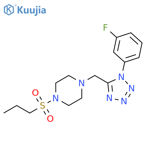 1-{[1-(3-fluorophenyl)-1H-1,2,3,4-tetrazol-5-yl]methyl}-4-(propane-1-sulfonyl)piperazine structure