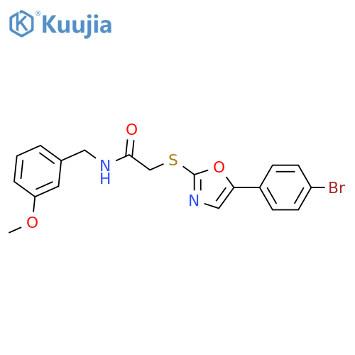 2-{[5-(4-bromophenyl)-1,3-oxazol-2-yl]sulfanyl}-N-[(3-methoxyphenyl)methyl]acetamide structure