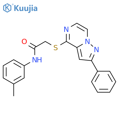 N-(3-methylphenyl)-2-({2-phenylpyrazolo[1,5-a]pyrazin-4-yl}sulfanyl)acetamide structure