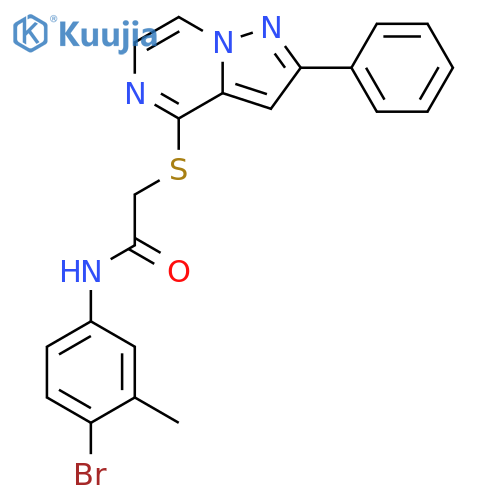 N-(4-bromo-3-methylphenyl)-2-({2-phenylpyrazolo[1,5-a]pyrazin-4-yl}sulfanyl)acetamide structure