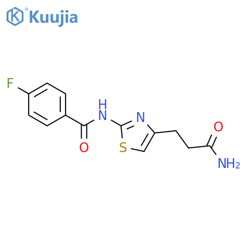 N-[4-(2-carbamoylethyl)-1,3-thiazol-2-yl]-4-fluorobenzamide structure