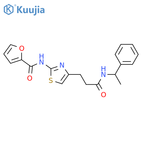 N-(4-{2-[(1-phenylethyl)carbamoyl]ethyl}-1,3-thiazol-2-yl)furan-2-carboxamide structure