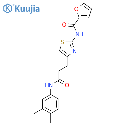 N-(4-{2-[(3,4-dimethylphenyl)carbamoyl]ethyl}-1,3-thiazol-2-yl)furan-2-carboxamide structure