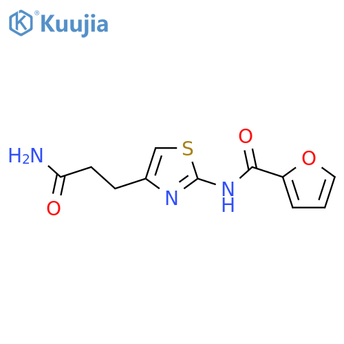 N-[4-(2-carbamoylethyl)-1,3-thiazol-2-yl]furan-2-carboxamide structure