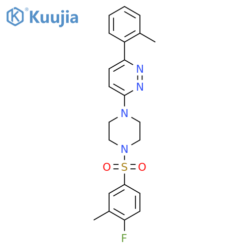 3-[4-(4-fluoro-3-methylbenzenesulfonyl)piperazin-1-yl]-6-(2-methylphenyl)pyridazine structure