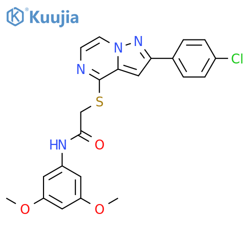 2-{[2-(4-chlorophenyl)pyrazolo[1,5-a]pyrazin-4-yl]sulfanyl}-N-(3,5-dimethoxyphenyl)acetamide structure