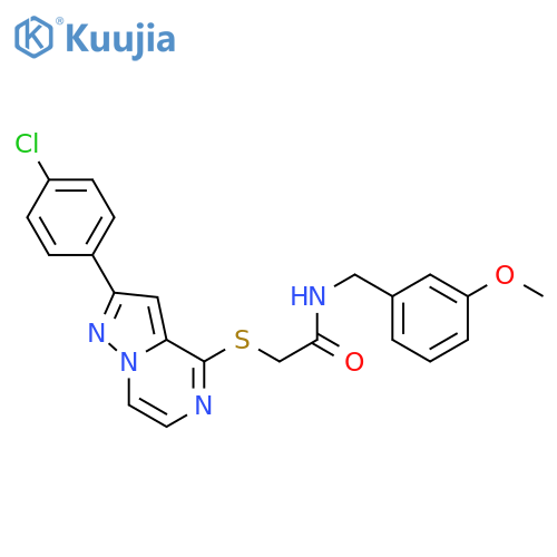 2-{[2-(4-chlorophenyl)pyrazolo[1,5-a]pyrazin-4-yl]sulfanyl}-N-[(3-methoxyphenyl)methyl]acetamide structure