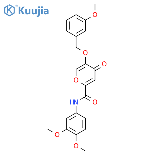 N-(3,4-dimethoxyphenyl)-5-[(3-methoxyphenyl)methoxy]-4-oxo-4H-pyran-2-carboxamide structure