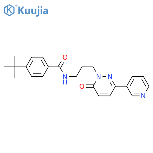 4-tert-butyl-N-{3-[6-oxo-3-(pyridin-3-yl)-1,6-dihydropyridazin-1-yl]propyl}benzamide structure