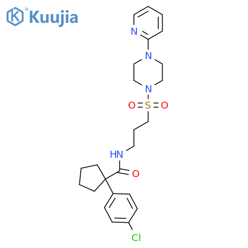 1-(4-chlorophenyl)-N-(3-{[4-(pyridin-2-yl)piperazin-1-yl]sulfonyl}propyl)cyclopentane-1-carboxamide structure