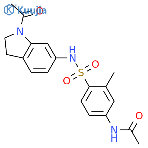 N-{4-[(1-acetyl-2,3-dihydro-1H-indol-6-yl)sulfamoyl]-3-methylphenyl}acetamide structure