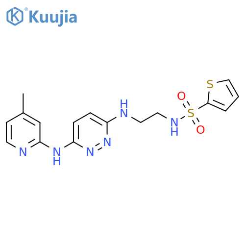 N-[2-({6-[(4-methylpyridin-2-yl)amino]pyridazin-3-yl}amino)ethyl]thiophene-2-sulfonamide structure