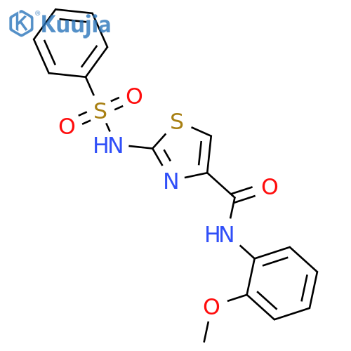 2-benzenesulfonamido-N-(2-methoxyphenyl)-1,3-thiazole-4-carboxamide structure