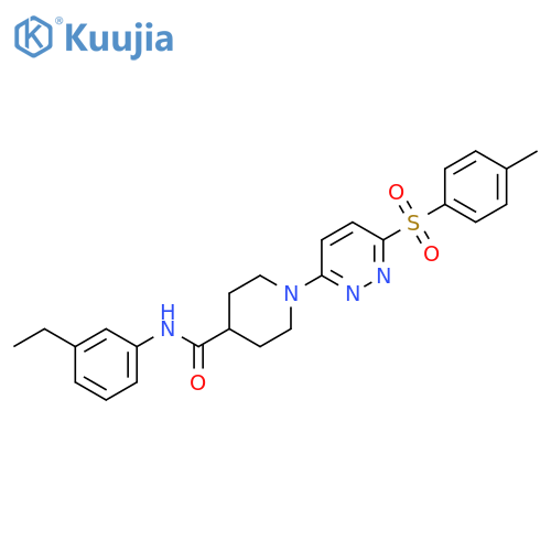 N-(3-ethylphenyl)-1-[6-(4-methylbenzenesulfonyl)pyridazin-3-yl]piperidine-4-carboxamide structure